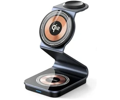 Bezvadu lādētājs Duzzona W21 3-in-1 15W Wireless Charging Stand Telefono Auricador de Auriculares Cargador (certificado Qi2) Juodas 69349130 ()