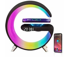Elight G1 15W Bezvadu lādētājs Galda Modinātājs RGB Nakts Lampa un BT Skaļrunis Viedās Lietotnes Melns