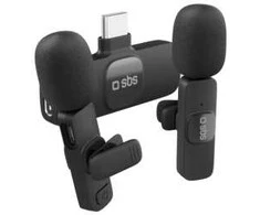 Mikrofony krawatowe SBS su odbiornikiem USB-C 2vnt.. - juoda
