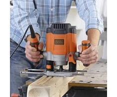 Black &amp; Decker Elektrinė freza KW1200EKA 1200W, lagaminas + 6 frezavimo antgaliai