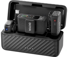 BOYA BOYAMIC 2-02 belaidžiai mikrofonai 2.4 GHz USB-C - Juodas