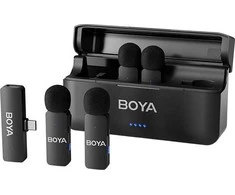BOYA belaidis mikrofonas BY-V4 2.4GHz su 4 siųstuvais ir 1 imtuvu (C tipo) Juodas EU