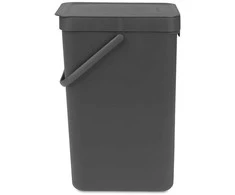 Brabantia „Sort &amp; Go“ šiukšliadėžė, 16 l, tamsiai pilka