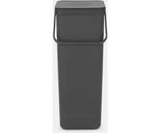 Brabantia „SORT &amp; GO“ šiukšliadėžė, 40 l, stačiakampė, pilka, 267 mm, 341 mm, 620 mm