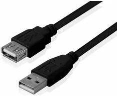 Kabelis Brackton USB Male - USB Female 2.0m Juodas