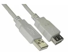 Kabelis Brackton USB Male - USB Female 2m Baltas