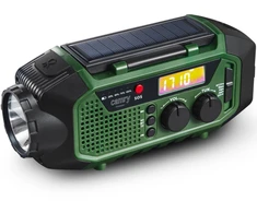Adler Avarinis radijas 4000 mAh, saulės baterija, švaistiklis, Bluetooth, maitinimo blokas Camry CR 1919