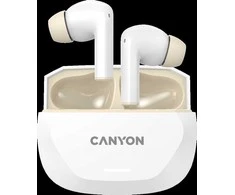 CANYON ausinės HEXAGON 7 TWS ANC+ENC belaidis įkrovimas baltas smėlio spalvos