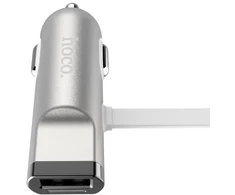 Car chargers Hoco Universal UCL01 Multifunction apple+micro usb Sidabrinis