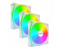 Montech AX120 PRO PWM Fan, ARGB – 3-Pack, 120mm, baltas