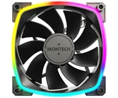 Montech ventiliatorius RX120 ARGB PWM atvirkštinio juodo 120 mm ventiliatorių komplektas (3 vnt.)