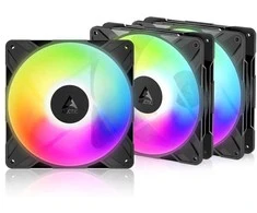 ARCTIC P14 Pro Reverse A-RGB PWM Fan – 140mm, baltas, pack of 3