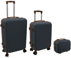 Stoneline ORDINETT Komodos komplektas iš 3 dalių 60L (42x25x64cm) + 43L (36x23x56cm) + 15L (24x17x33cm) pilka