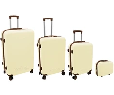 ORDINETT 4 dalių lagaminų rinkinys 98L (48x29x75cm) + 60L (42x25x64cm) + 43L (36x23x56cm) + 15L (24x17x33cm) balta