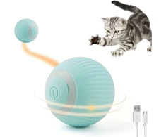 Dėklas iLike Vigo iBL Interaktīvā Pet Rotaļlieta rullējošā bumba 4.3cm ar automātisku kustību / Nakts LED USB-C uzlādējama Zaļš