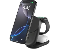 Bezvadu lādētājs Belkin UltraCharge 25w Qi2 3in1 Magnetic Charger Juodas 745883919871 WIZ037kqBK (745883919871)