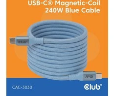 Club 3D Club3D Lifestyle USB-C magnetinis kabelis 240W 2m mėlynas St/St