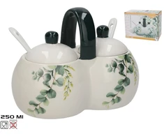 Lumarko Cukura trauks sólnik su łyżeczką 250 ml 9x16 5x12 4 cm KITCHEN&amp;GO