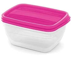 Curver Set of food containers rectangular 2x1.3L Vedo transparent pink