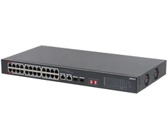 Šakotuvas Dahua Technology PoE S3226-24ET-375 network switch Unmanaged Fast Ethernet (10/100) Power over Ethernet (PoE) Desktop Juodas