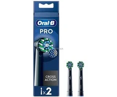 Dantų šepetėlio galvutės Oral-B EB50-2 Cross Action Pro, juodos spalvos, 2 vnt.