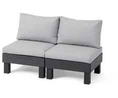 Keter Dvivietė sodo sofa „Elements“, pilka/šviesiai pilka, 8711245158037