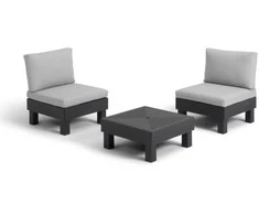 Lauko baldų komplektas Keter Sodo baldų komplektas Elements Balcony Set pilka/light pilka