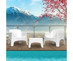 Lauko baldų komplektas Gardena Bica Sodo baldų komplektas Ibiza Terrace baltas