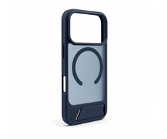 Aizmugurējais vāciņš Evelatus Apple iPhone 18 Pro Rubber Coated MagSafe With Stand Case Navy Mėlyna