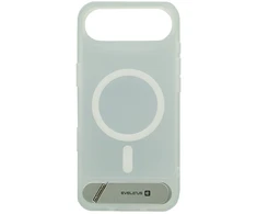 Dėklas Back Cover Evelatus Apple iPhone 17 Air Rubber Coated MagSafe With Stand Case Sidabrinis