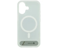 Dėklas Back cover Evelatus Apple iPhone 17 Rubber Coated MagSafe With Stand Case Sidabrinis