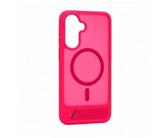 Dėklas Aizmugurējais vāciņš Evelatus Samsung Galaxy A17 4G / A17 5G Rubber Coated MagSafe With Stand Case Hot Rožinė