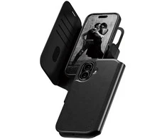Panzer Glass „CARE by PanzerGlass Feature Tango 2in1“ piniginės dėklas su „MagSafe“ jungtimi, skirtas „iPhone 17“ – juodas