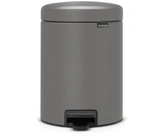 Brabantia Šiukšlių dėžė 5L su pamina NewIcon, mineral concrete pilkas