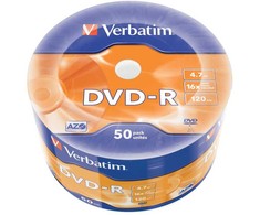 DVD-R MEDIA 4.7GB 16X 50-PACK/VERBATIM VER43788 MEDIARANGE