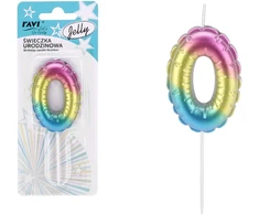 Gimtadienio žvakutė Jelly 0, 6.5 x 1 x 16, 72024, RAVI Decor