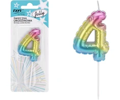 Gimtadienio žvakutė Jelly 4, 6.5 x 1 x 16, 72028, RAVI Decor
