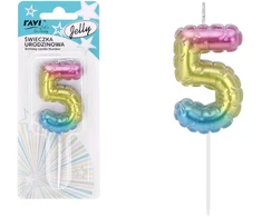 Gimtadienio žvakutė Jelly 5, 6.5 x 1 x 16, 72029, RAVI Decor