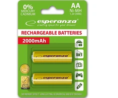 Įkraunamos AA baterijos Esperanza, 2000mAh, geltona