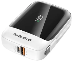 External battery Evelatus Evelatus Power Bank 22.5W 10000 mAh Type-C Baltas Juodas