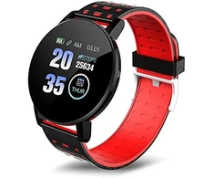 Išmanusis laikrodis Smartband iWear Fitnesa priedai Smart Band 119s Plus Fitness Tracker Heart Rate &amp; Sleep Monitorius Juodas Raudona IWEAR-19S-BLRED