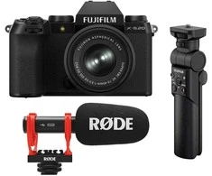 Sisteminis fotoaparatas Fujifilm X-S20 + XC15-45mm Kit WWI Juodas + Vlogger KIT