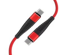 Fusion Fishbone USB-C kabelis ar USB-C 65W 3A 1 5 m raudona