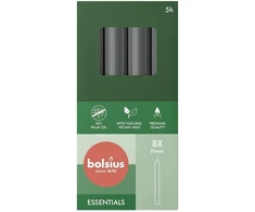 Bolsius stalo žvakės 8 vnt. dėžutėje 170/20 mm pilka