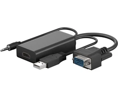 Keitiklis VGA – HDMI (reikalingas papildomas maitinimas per USB) GOOBAY