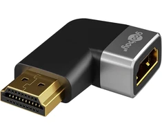 Goobay HDMI Angled Adapteris 270° Horizontal, 8K @ 60 Hz, Gold-Plated, Juodas/Sidabrinis | 72012