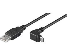 Goobay Kabelis USB A kištukas – micro USB B kištukas kampinis 1.8m