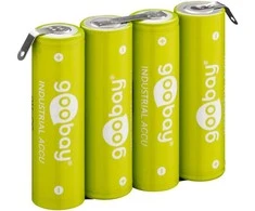 Wentronic Goobay 4x AA Mignon - 2100 mAh Grün - Lötfahne Z Nickel-Metallhydrid Akku - Rechargable Baterija - Mignon (AA)