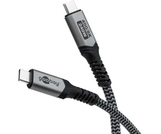 Goobay | USB-C Cable with Textile Sheath, USB4, 240 W, 40 Gbit/s, Power Delivery, 1.5 m