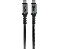 „Goobay“ | USB-C laidas su tekstiliniu apvalkalu, USB4, 240 W, 40 Gbit/s, maitinimo šaltinis, 1,5 m